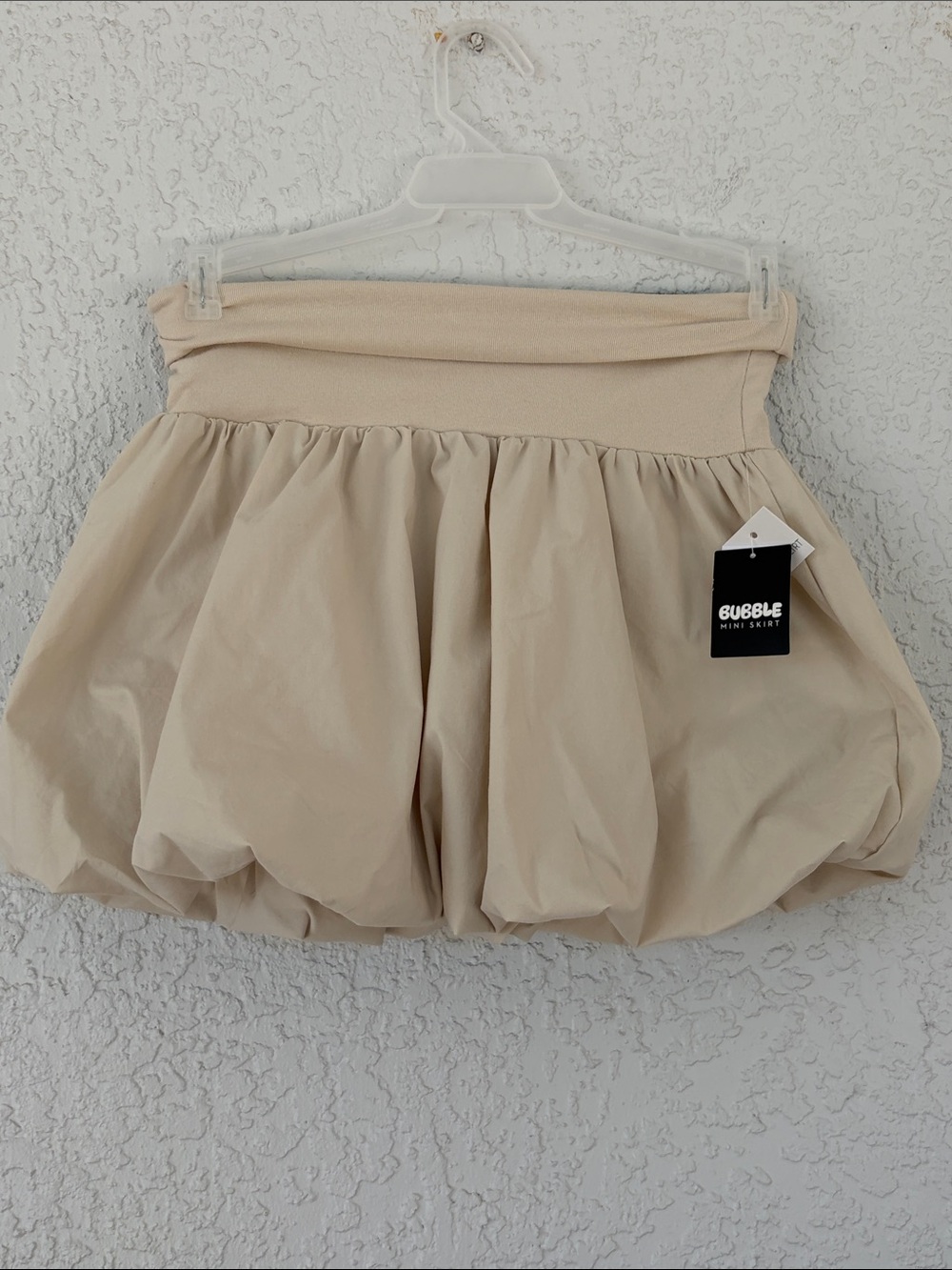 Bubble Mini Skirt in Beige size S